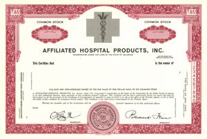 Affiliated Hospital Products, Inc - Stock Certificate